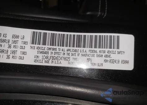 2014 Jeep Grand Cherokee Limited z USA, uszkodzony, nr VIN 1C4RJFBGXEC470625